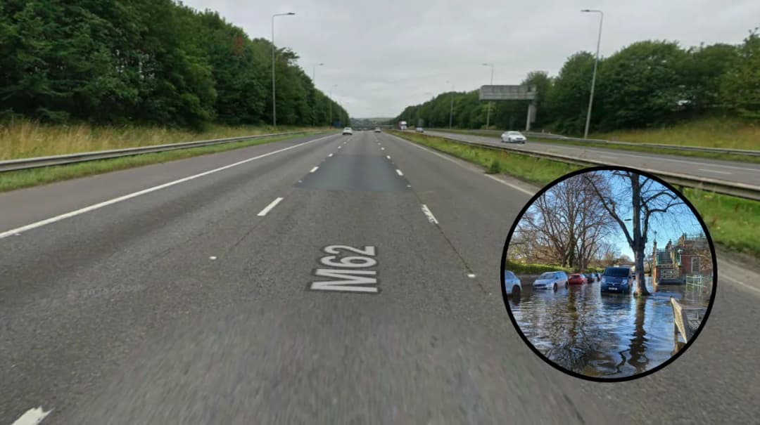 M62 two lanes shut in Bolton due to flooding