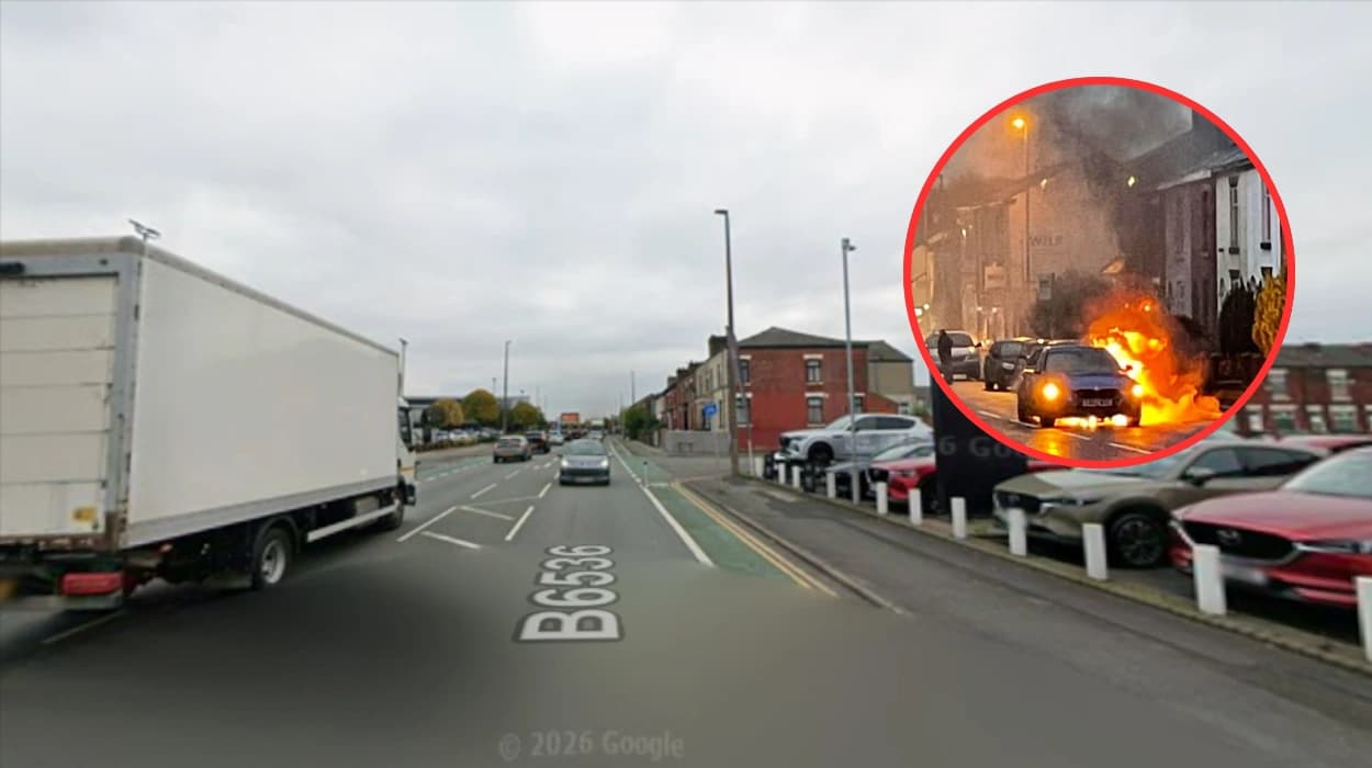 Car Fire Erupts on Manchester Road in Bolton 2026