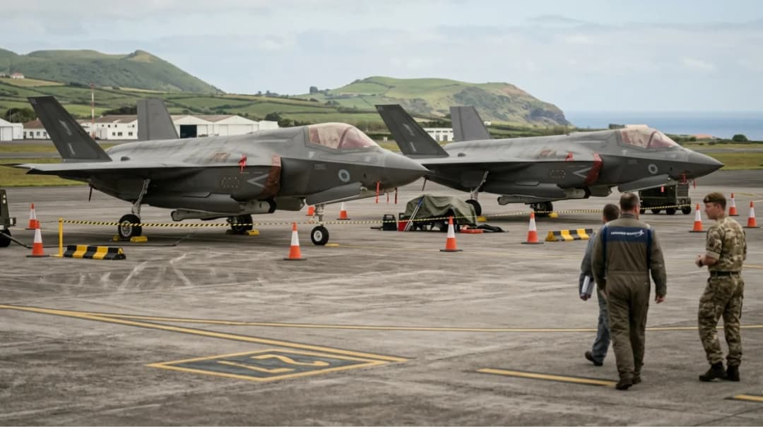 UK RAF F-35B Stealth Fighter Jets Grounded in Azores 2026